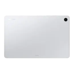 Traseira do Samsung Galaxy Tab S11 Prata com acabamento metálico, câmera única no canto superior, cantos arredondados e conectores magnéticos centrais