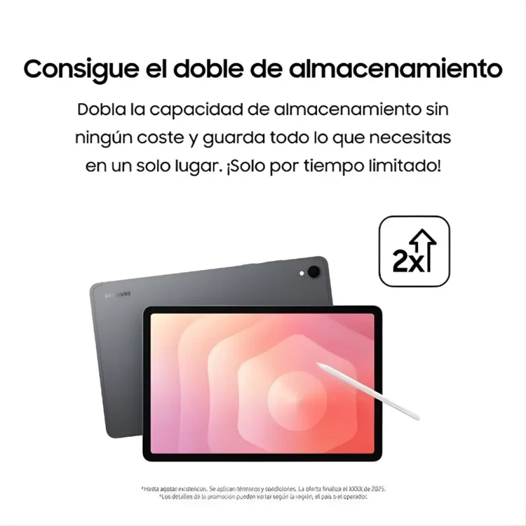 Tablet Samsung Galaxy Tab S11 prateado com ecrã de 11 polegadas, moldura fina, câmara traseira única e caneta branca incluída - Item3