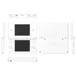 Anbernic RG DS Blanc - Console rétro pliable blanche, double écran, croix directionnelle, boutons A B X Y et gâchettes, design compact et épuré