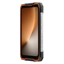 Smartphone robuste Blackview Rock 2 5G orange et noir, châssis renforcé, grand écran bordé, boutons latéraux texturés, design antichoc moderne