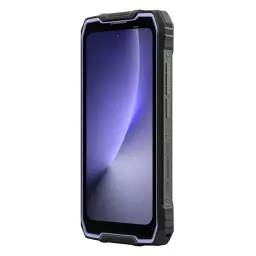 Blackview Rock 2 5G violet robuste, cadre renforcé, écran bord à bord, boutons latéraux texturés, port USB protégé, design antichoc élégant et moderne