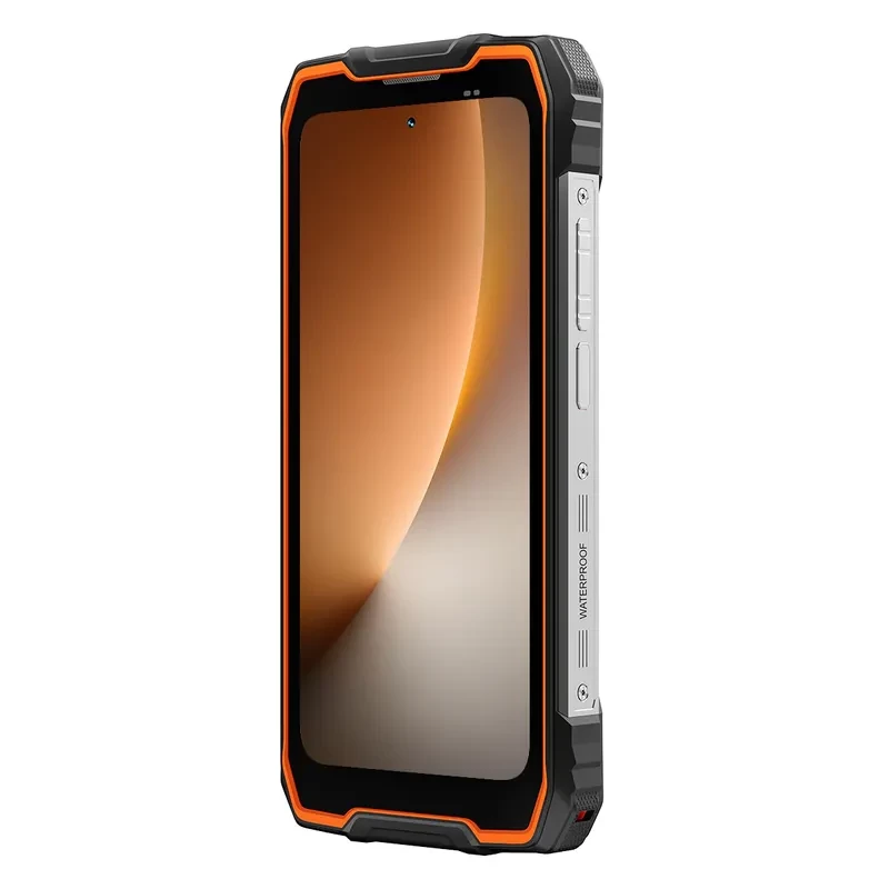 Smartphone Blackview Rock 2 5G orange robuste avec cadre renforcé, grand écran, double module photo arrière, accents noirs et argent, design antichoc - Ítem3