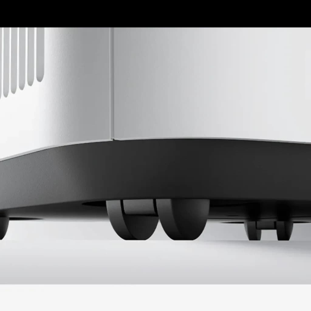 Base del Mijia Smart Air Purifier Max con ruedas integradas para movilidad y rejillas laterales de ventilación