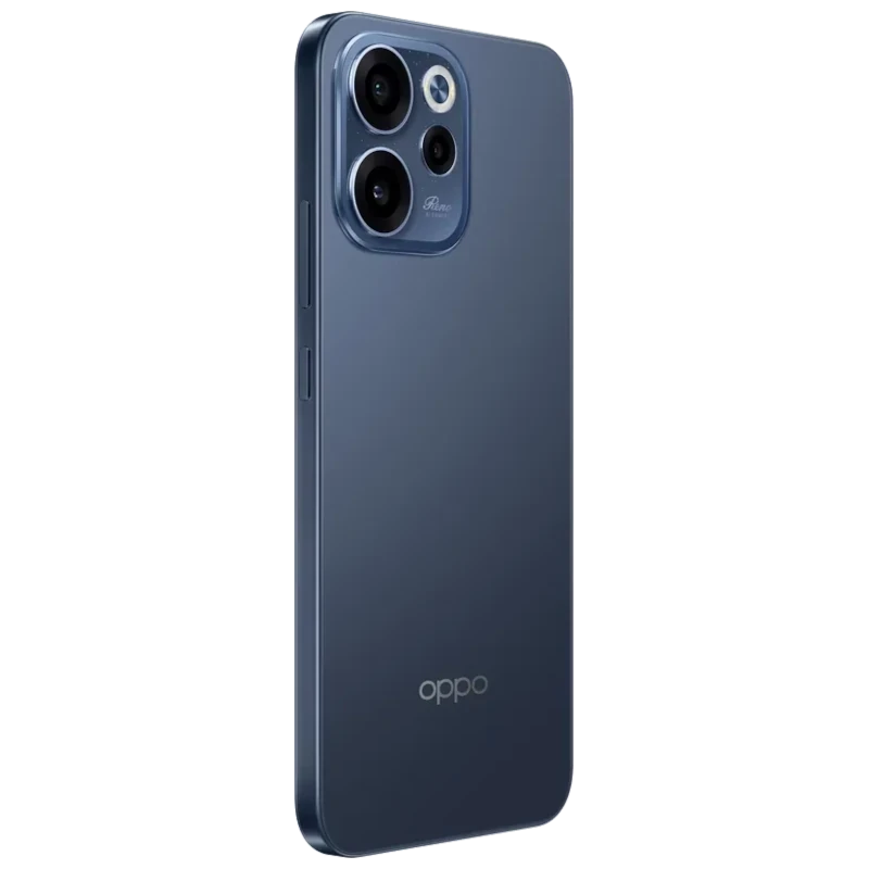 Oppo Reno15 FS 5G noir Twilight avec écran bord à bord, poinçon central, dos mat et triple module photo pro; design fin et élégant, logo Oppo vertical - Ítem6