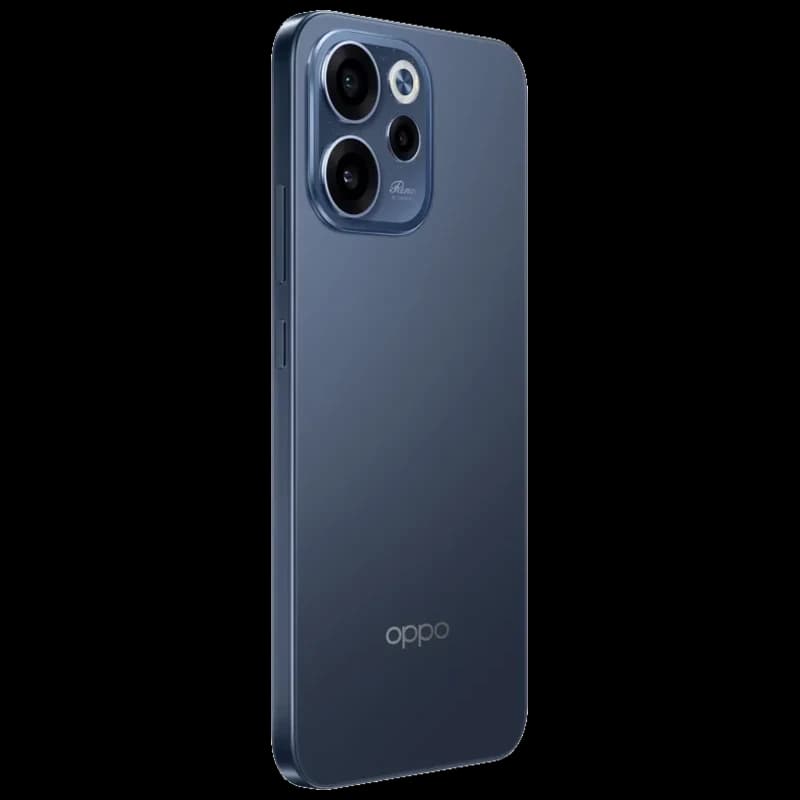 Oppo Reno15 FS 5G Noir Twilight au dos mat, module photo carré avec triple capteur proéminent et bordures fines au design élégant