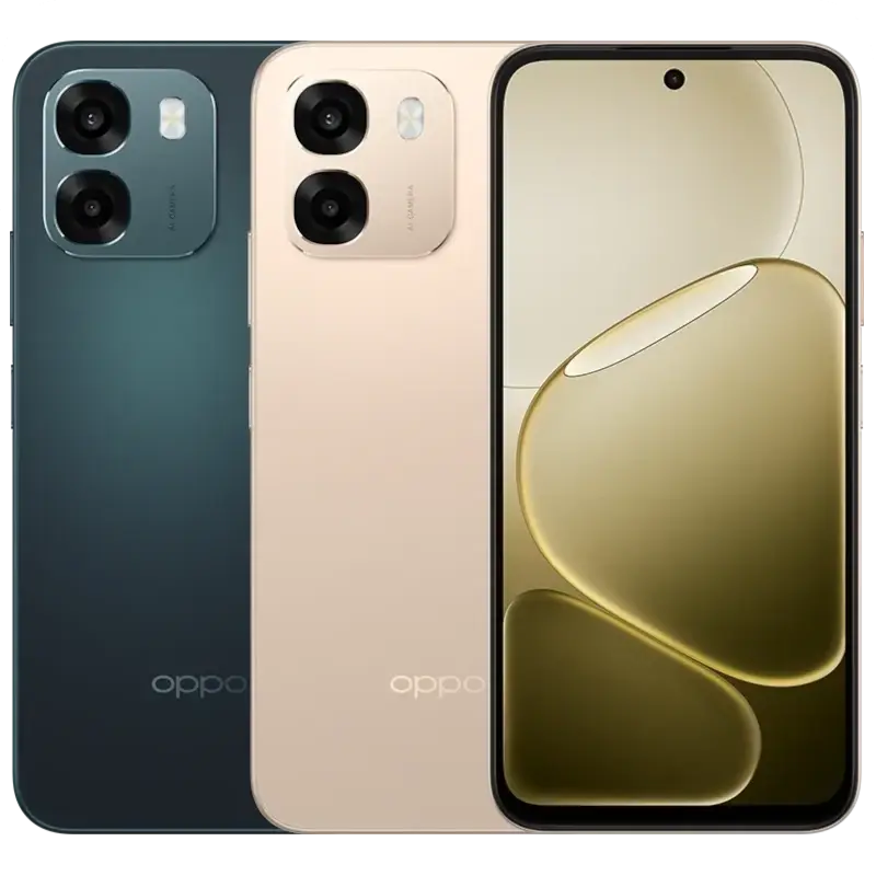 Oppo A6 Bleu saphir avec dos lisse, module photo double proéminent, écran AMOLED 6,57 pouces bord à bord, finesse élégante et finitions premium