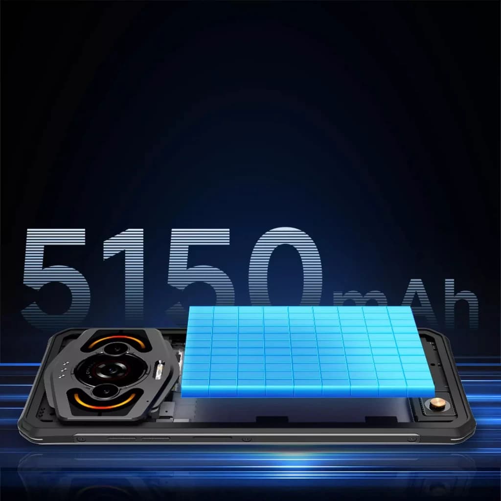 Lagenio Panther 1 Preto, traseira robusta com módulo de câmeras circular iluminado, detalhes metálicos e design resistente à água; 128 GB, 4 GB RAM, 5150