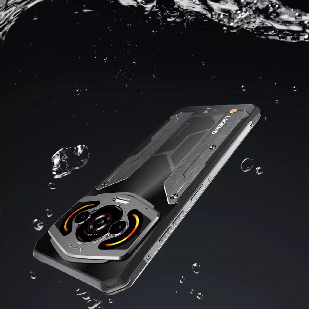 Lagenio Panther 1 128 GB Preto rugged com tela ampla e bordas reforçadas, 4 GB de RAM e bateria 5150 mAh, design robusto com acabamento em preto