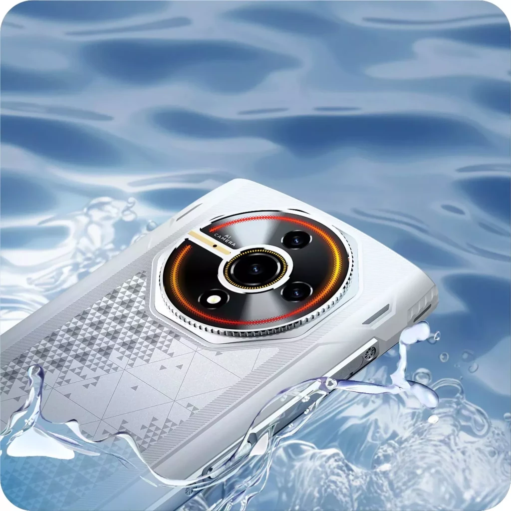 Lagenio Panther 2 blanc 128 Go, écran 6,7 pouces, 4 Go RAM, charge rapide 18 W, dos géométrique, module photo circulaire lumineux, face avant sombre - Ítem9