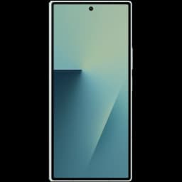 Pantalla plegable interna del Samsung Galaxy Z Fold7 5G, amplia y casi sin bordes, con cámara perforada superior y fondo degradado en verde menta y azul