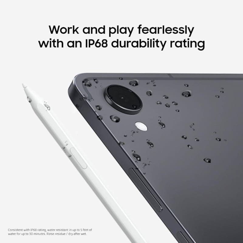 Samsung Galaxy Tab S11 11 pouces argent, coque fine IP68 résistante à l’eau, grand écran bord à bord, stylet S Pen assorti, caméra arrière pro