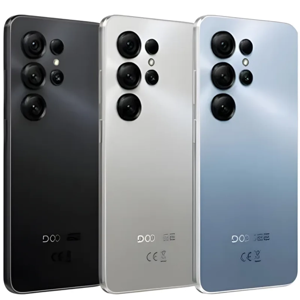 Doogee Note 56X dourado com ecrã 6,56 polegadas, câmara traseira múltipla, notch em gota, Android 16 no ecrã e bateria 6150 mAh visível na frente - Item9