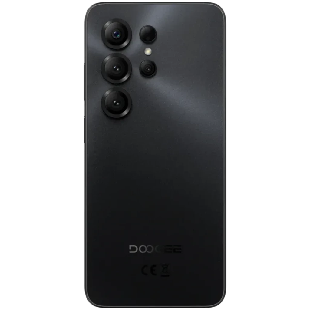 Doogee Note 56X PRO dourado com tela ampla de bordas finas, notch em gota e módulo traseiro com múltiplas câmeras e flash; acabamento metálico brilhante - Item1