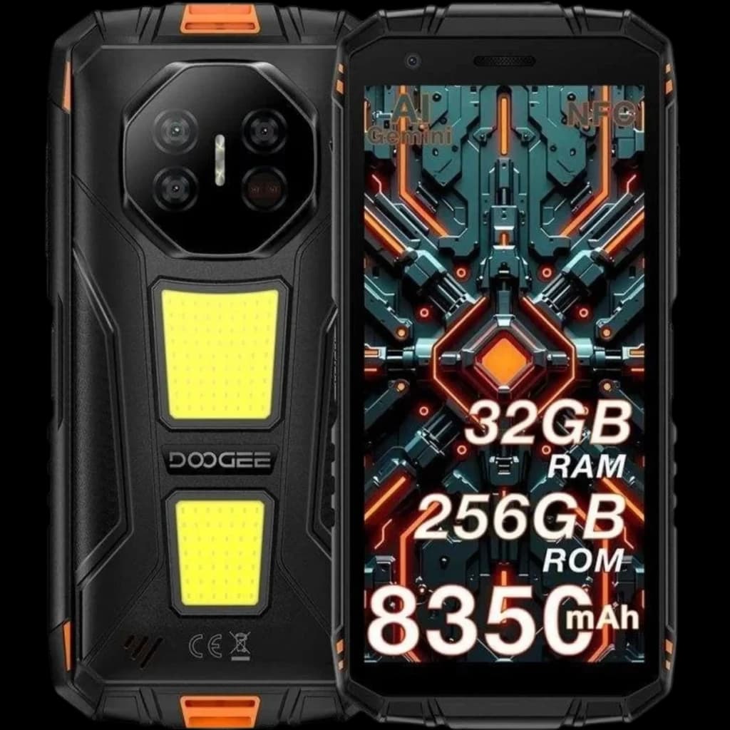 Doogee Fire 3 Max 256 Go Orange Capteur principal 48 Mpx ƒ/1,8 et 20 Mpx avec vision nocturne IR 8 Go de RAM