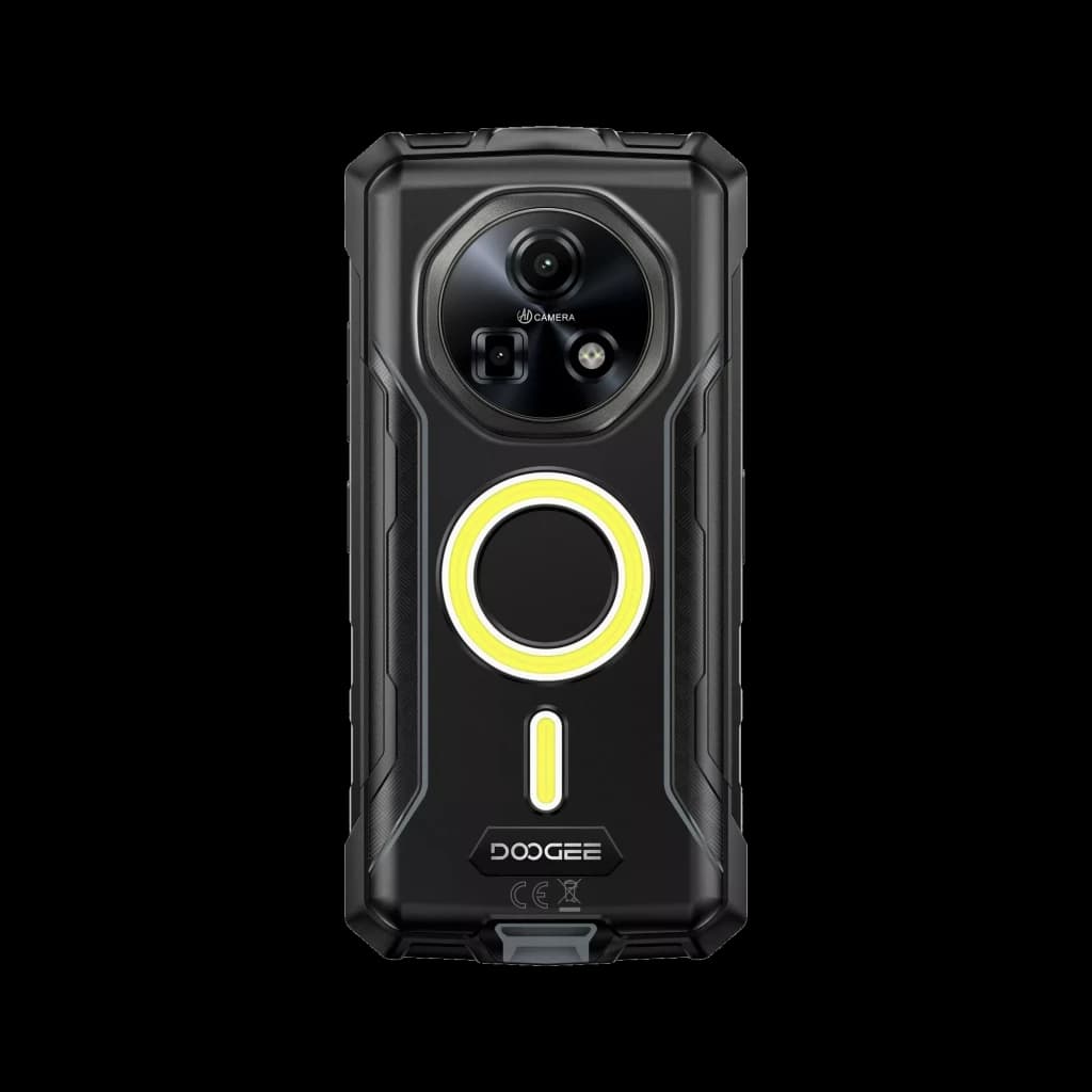 Doogee Fire 5 Ultra gris robuste, tranche latérale avec boutons texturés, vis apparentes et cadre renforcé, design antichoc élégant et durable