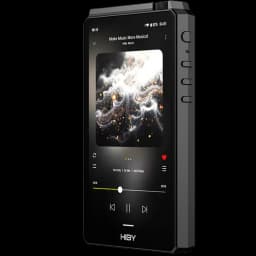Hiby R6 III 2025 Noir, lecteur audio hi‑res: écran tactile noir bord à bord, boîtier anguleux, boutons latéraux, prise casque supérieure, interface