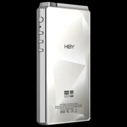 Hiby R6 III 2025 Argent, boîtier argenté anguleux avec bords chanfreinés, logos Hi-Res au dos, boutons latéraux proéminents, finition métallisée