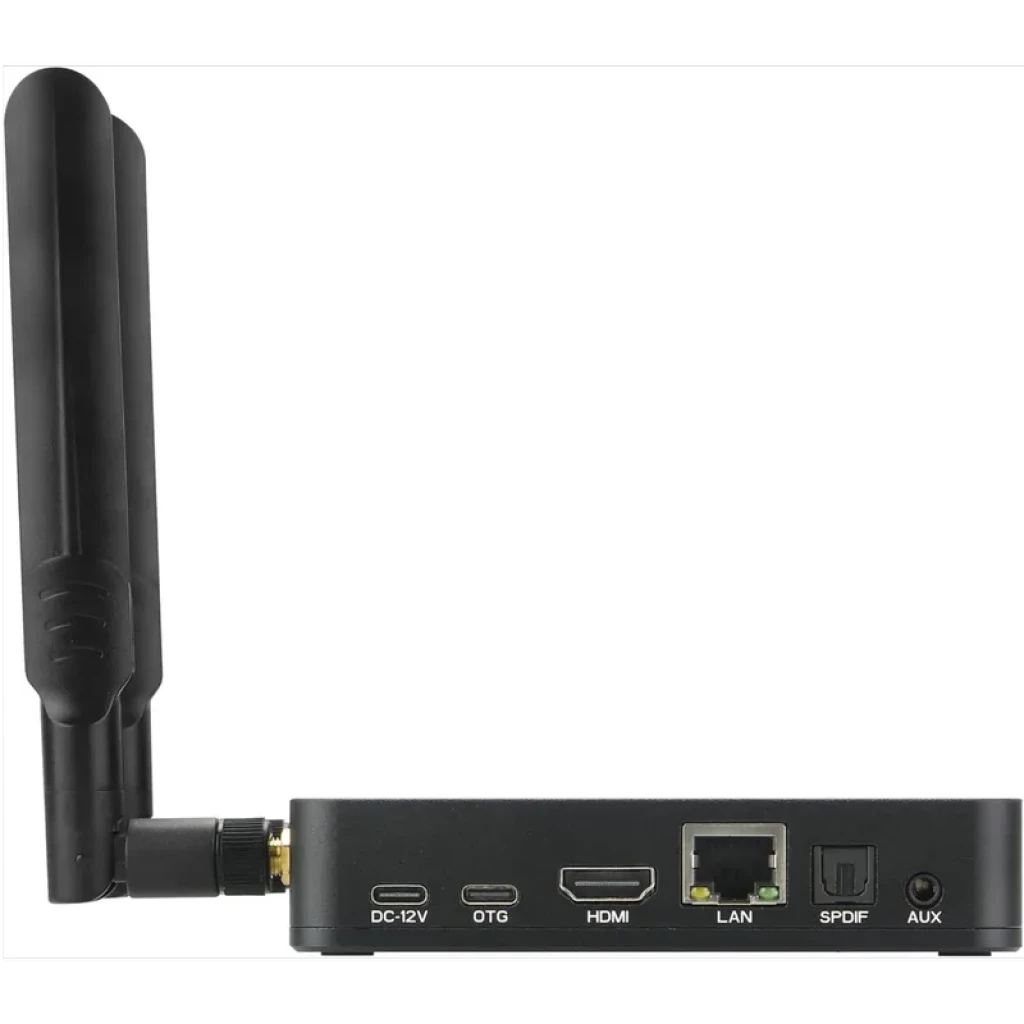 Ugoos AM9 Pro S905X5-J: TV box negro con dos antenas WiFi, múltiples puertos USB 3.0, HDMI, LAN y control remoto completo para Android TV 14 - Ítem2