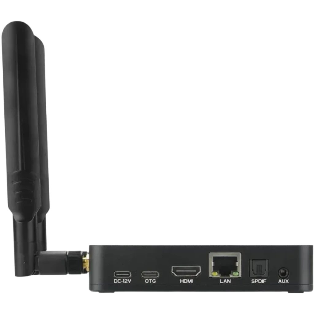 Ugoos AM9 Pro S905X5-J: TV box negro con dos antenas WiFi, múltiples puertos USB 3.0, HDMI, LAN y control remoto completo para Android TV 14 - Ítem2