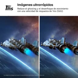 LG UltraGear 27G440A 27 pouces IPS FHD 240 Hz 1 ms sRGB 99 % FreeSync, écran PC avec image comparativa montrant flou réduit et mouvements plus nets