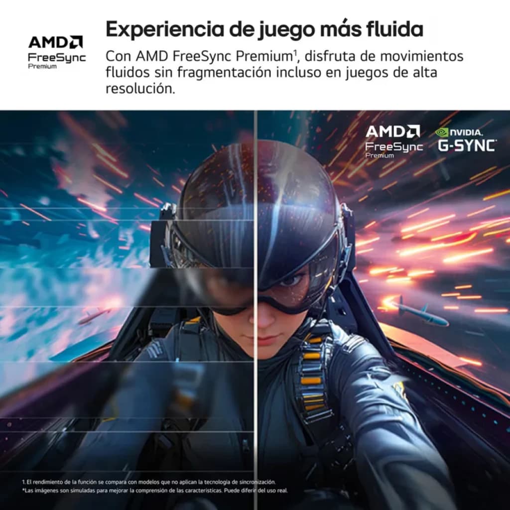 Comparatif visuel FreeSync Premium et G-SYNC sur écran LG UltraGear 27G440A 27 pouces IPS FHD 240 Hz 1 ms sRGB 99 %, demi-écran fluide vs saccadé