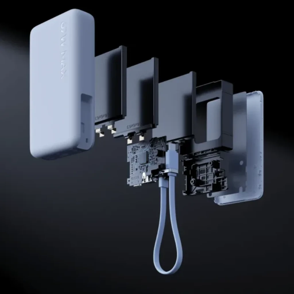 Xiaomi Power Bank 10000mAh (câble intégré) 67W Beige - Taille compacte - Écran numérique - Ítem4