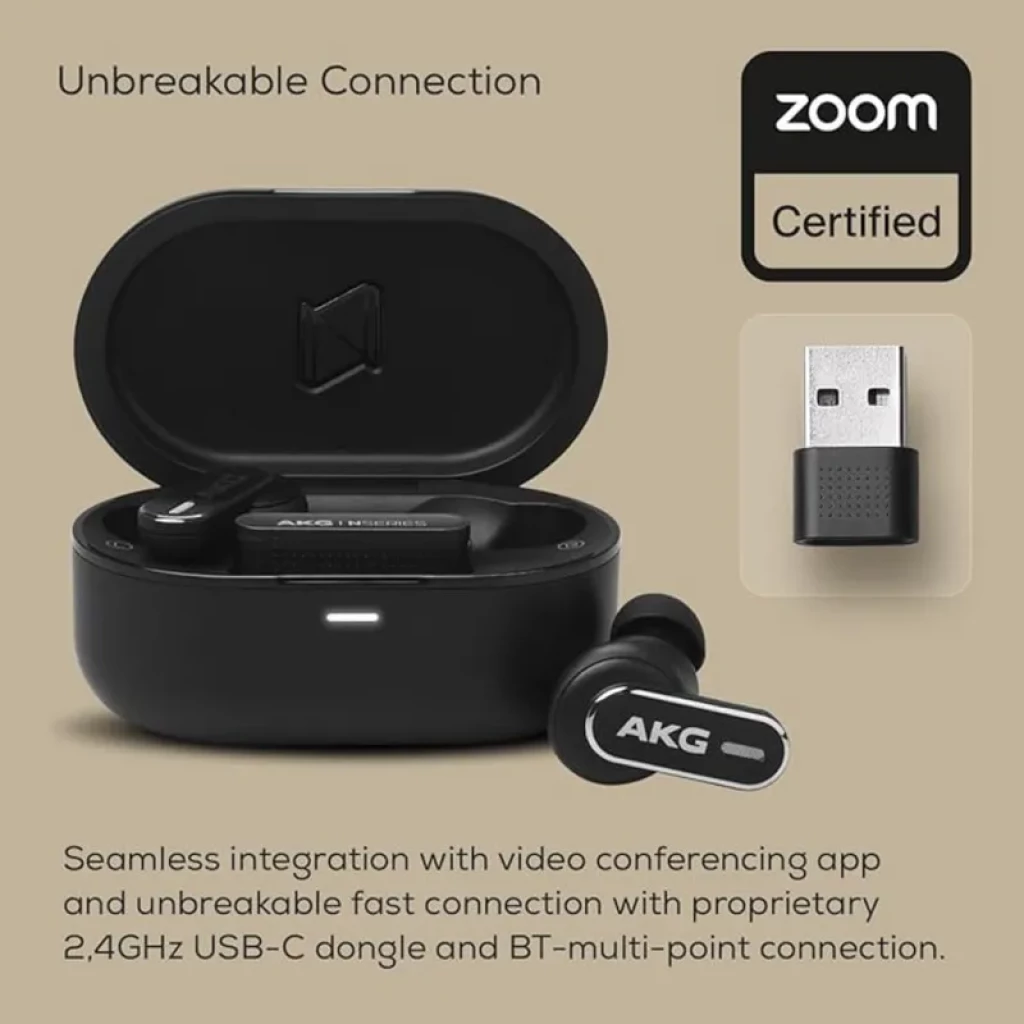 AKG N5 Hybrid Preto - Auriculares TWS com Dongle USB-C 2,4 GHz e som de alta resolução - Item8