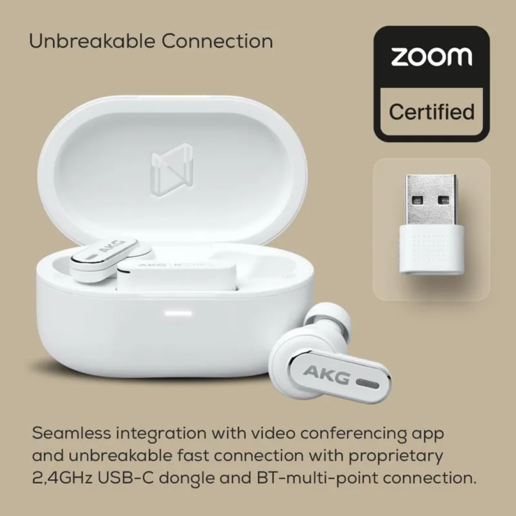 AKG N5 Hybrid Branco - Auscultadores TWS com Dongle USB-C 2,4 GHz e som Alta Resolução - Item4
