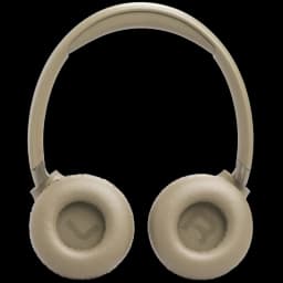 JBL Tune 680NC Beige, casque supra-auriculaire sans fil beige sable, coussinets rembourrés marqués L et R, arceau souple, design épuré avec ANC