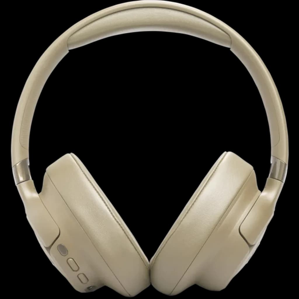 JBL Tune 780NC Beige, casque circum-aural épuré avec arceau rembourré, coussinets larges, boutons latéraux discrets et finition mate élégante