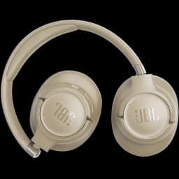 Casque JBL Tune 780NC beige, arceau pliable, oreillettes circum-auriculaires mat, logos JBL visibles, design épuré et confortable, style moderne uniforme