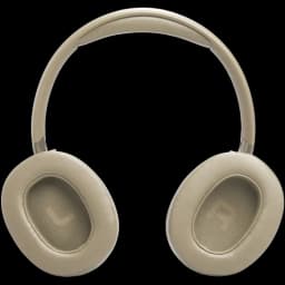 JBL Tune 780NC Beige, casque circum-aural élégant, coussinets moelleux repérés L et R, arceau rembourré, finition mate uniforme, design minimaliste