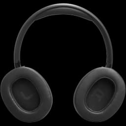 JBL Tune 780NC Noir, casque circum-aural élégant en noir mat, arceau rembourré, coussinets ovales avec repères L et R, design pliable et minimaliste