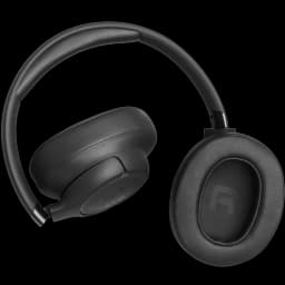 Casque circum-aural noir JBL Tune 780NC avec coussinets épais, arceau mat réglable, oreillettes pivotantes et marquage R intérieur, design sobre et moderne