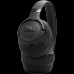 JBL Tune 780NC Noir casque circum-aural pliable, finitions mates, arceau rembourré, coques ovales avec commandes latérales et logo JBL en relief