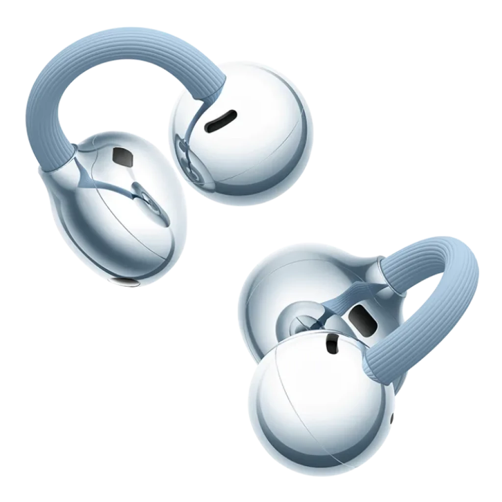 Huawei FreeClip 2 Auriculares Bluetooth con diseño open-ear en color azul, cápsulas metálicas brillantes y estuche compacto texturizado a juego - Ítem3