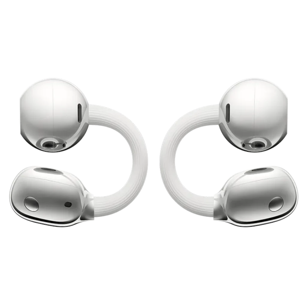 Huawei FreeClip 2 Auriculares Bluetooth con diseño open-ear en color blanco, cápsulas metálicas brillantes y estuche compacto texturizado a juego - Ítem2