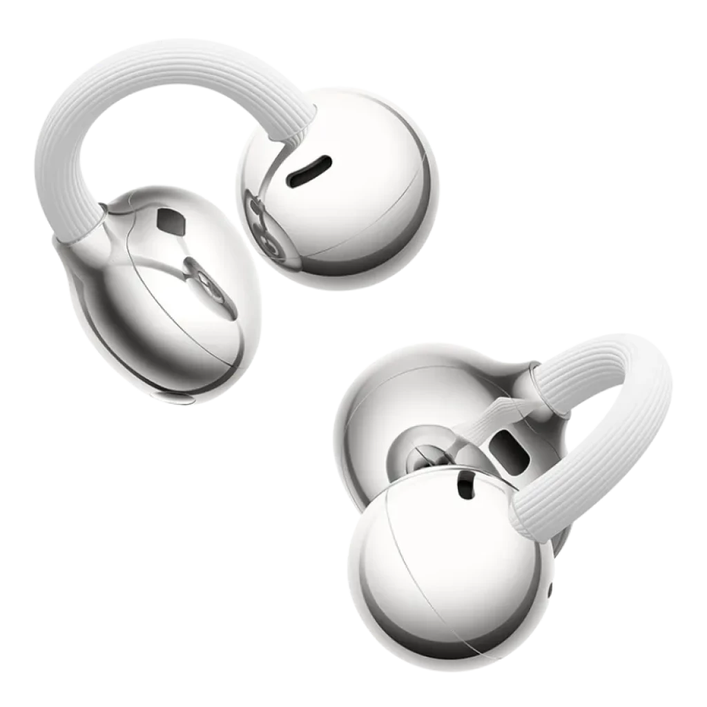 Huawei FreeClip 2 Auriculares Bluetooth con diseño open-ear en color blanco, cápsulas metálicas brillantes y estuche compacto texturizado a juego - Ítem3