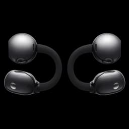 Vista frontal de los Huawei FreeClip 2 con diseño C-Bridge en color negro
