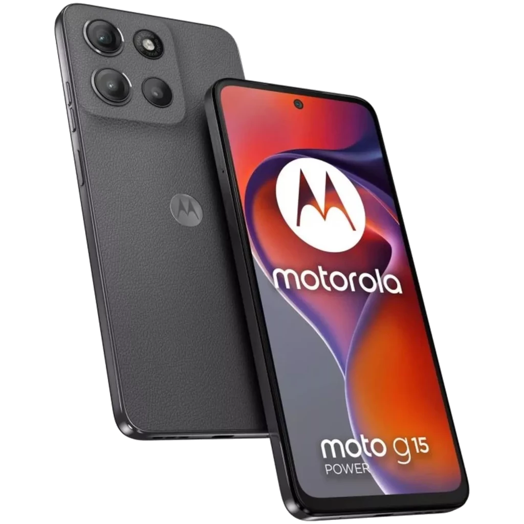 Motorola Moto G15 Power cinza com ecrã 6,72, câmara dupla 50 MP, 8 GB RAM e 512 GB. Design elegante, módulo triplo traseiro e furo central no ecrã - Item1