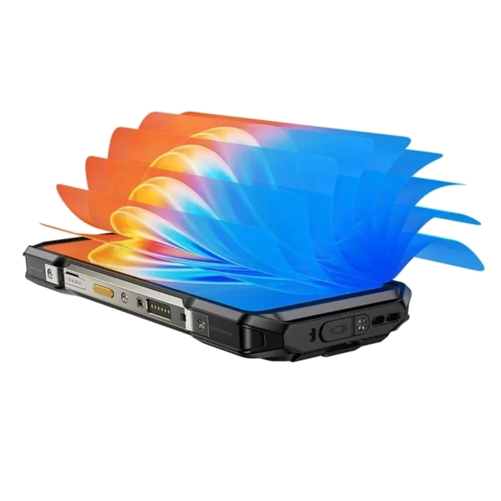 Ulefone Armor 27T Pro Plus 5G negro, diseño robusto con esquinas reforzadas, módulo de cámara 50 MP con FLIR térmica, pantalla frontal con biseles gruesos - Ítem2