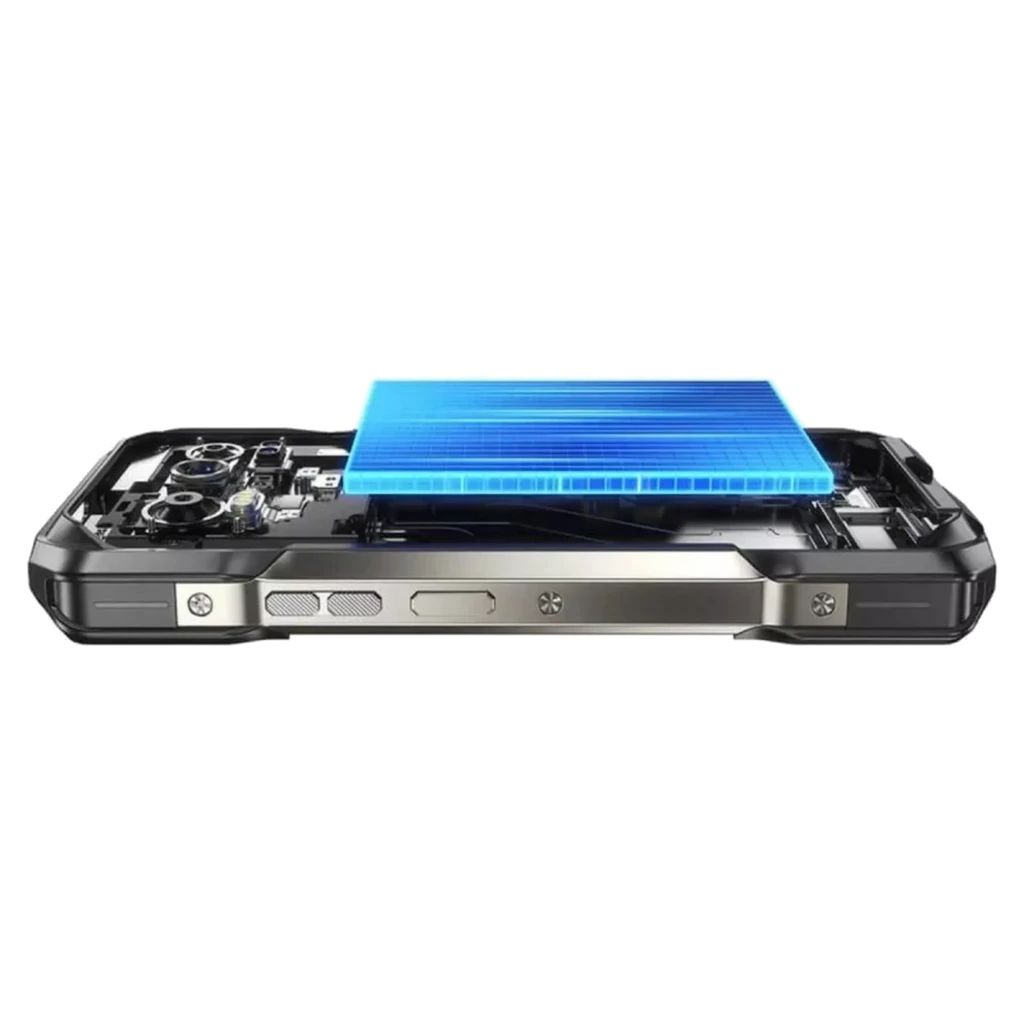 Ulefone Armor 27T Pro Plus 5G negro, diseño robusto con esquinas reforzadas, módulo de cámara 50 MP con FLIR térmica, pantalla frontal con biseles gruesos - Ítem5