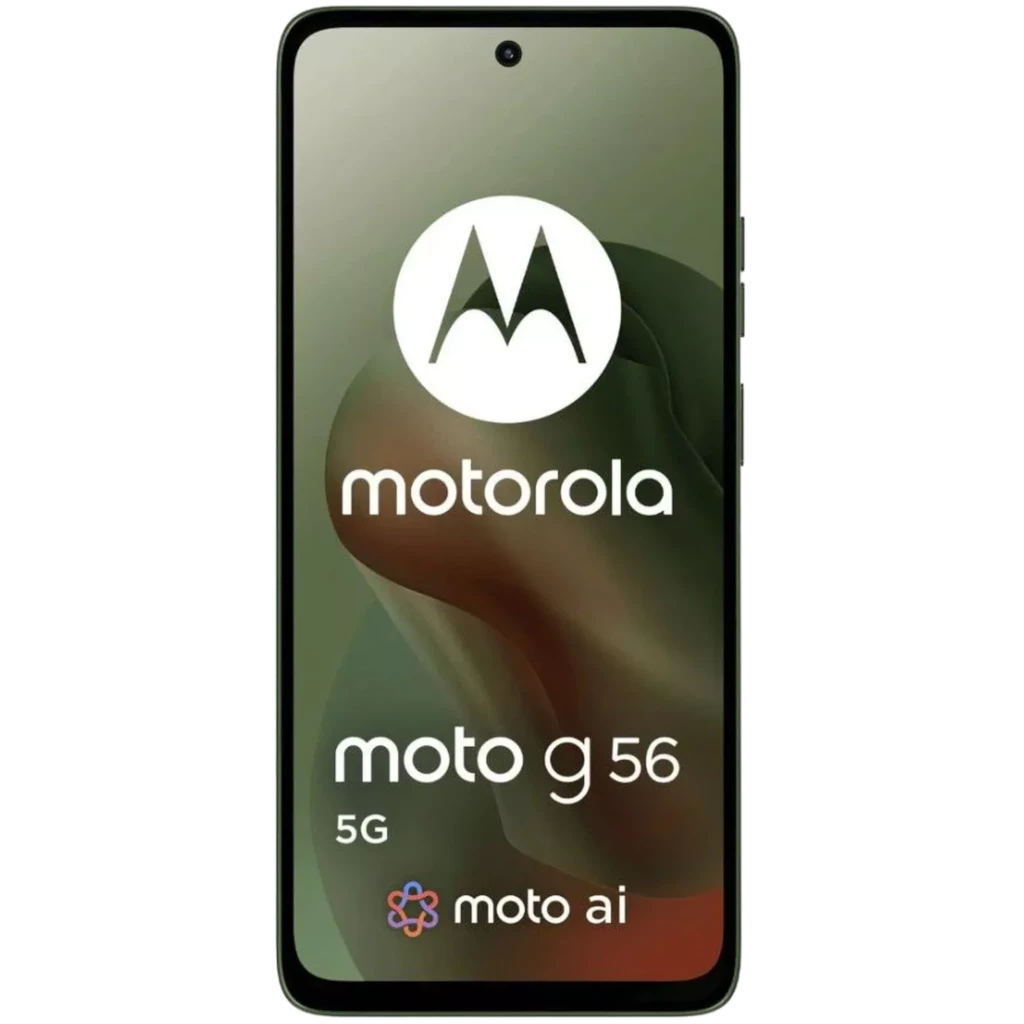 Motorola Moto G56 5G verde drill con triple cámara trasera, pantalla 6.72 pulgadas con hole-punch central, acabado mate y bordes rectos - Ítem2