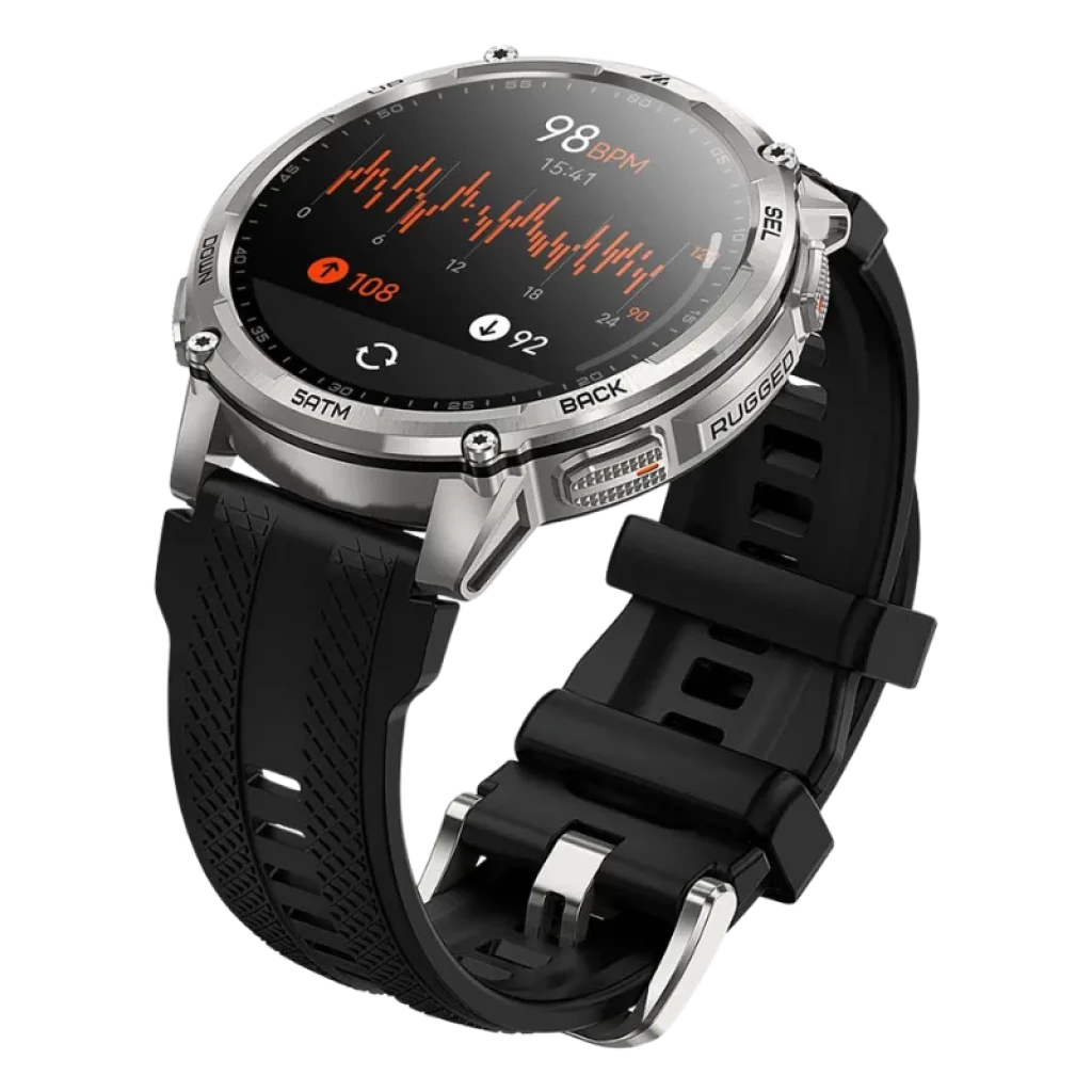 Kospet Tank T4C Negro con correa negra, caja robusta, pantalla AMOLED 1,5 con esfera digital multicolor, bisel metálico, botones laterales y resistencia 5 ATM - Ítem3