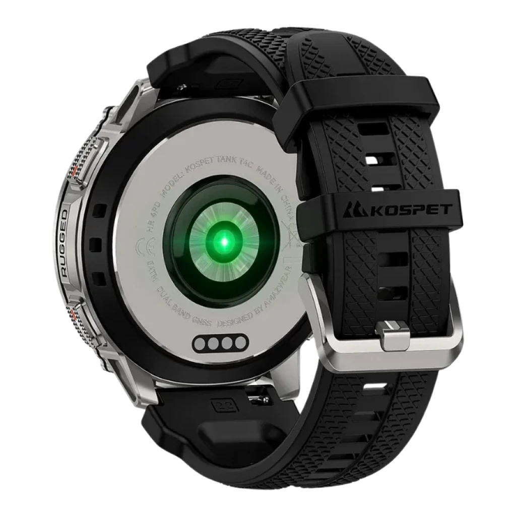 Kospet Tank T4C Negro con correa negra, caja robusta, pantalla AMOLED 1,5 con esfera digital multicolor, bisel metálico, botones laterales y resistencia 5 ATM - Ítem4