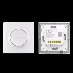 SONOFF Orb-ZBW2L ZigBee Double canal interrupteur mural blanc avec cadran circulaire à l'avant et module arrière avec bornes L N S1 S2