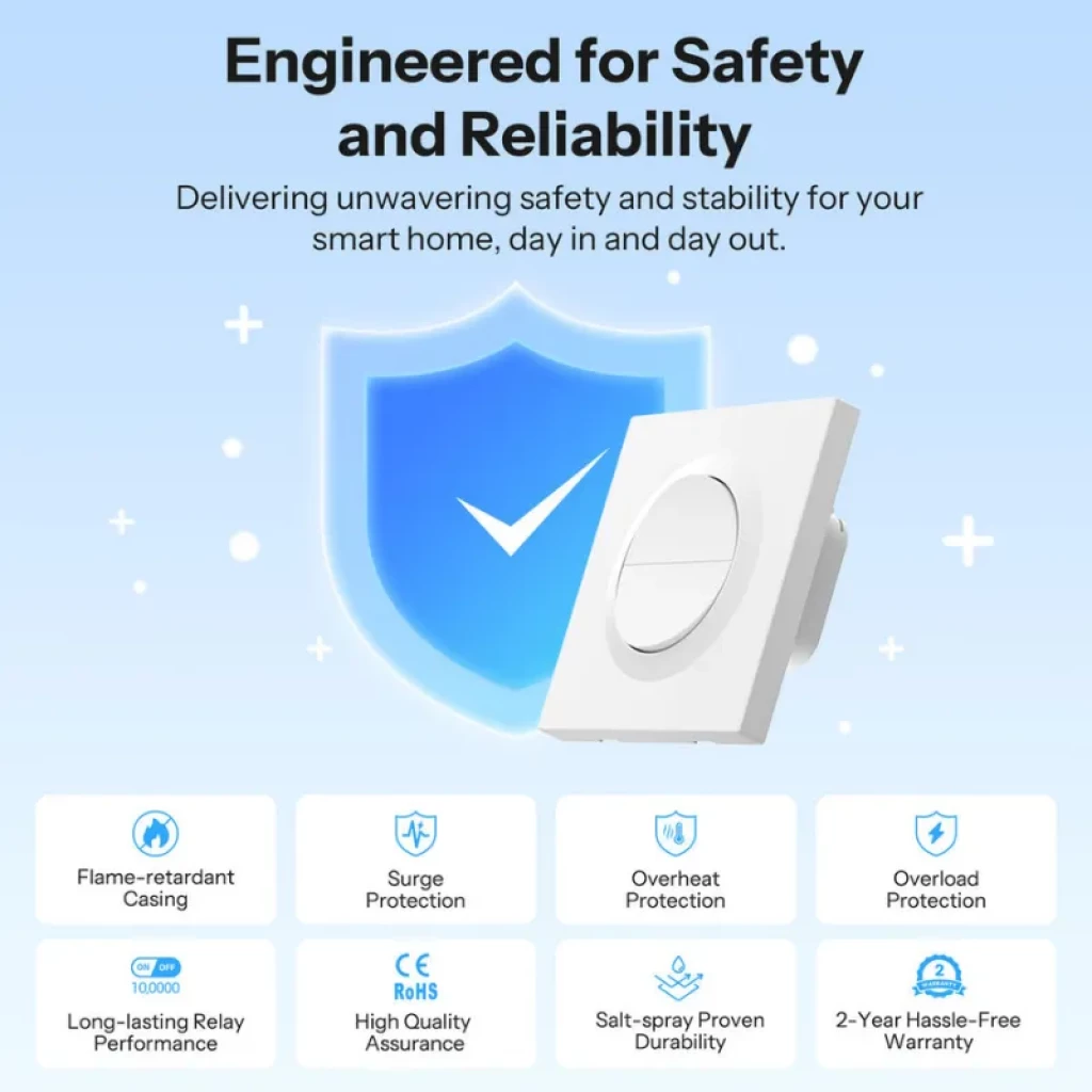 Interrupteur intelligent double SONOFF Orb-MW2, design carré blanc, 86 mm - Ítem2