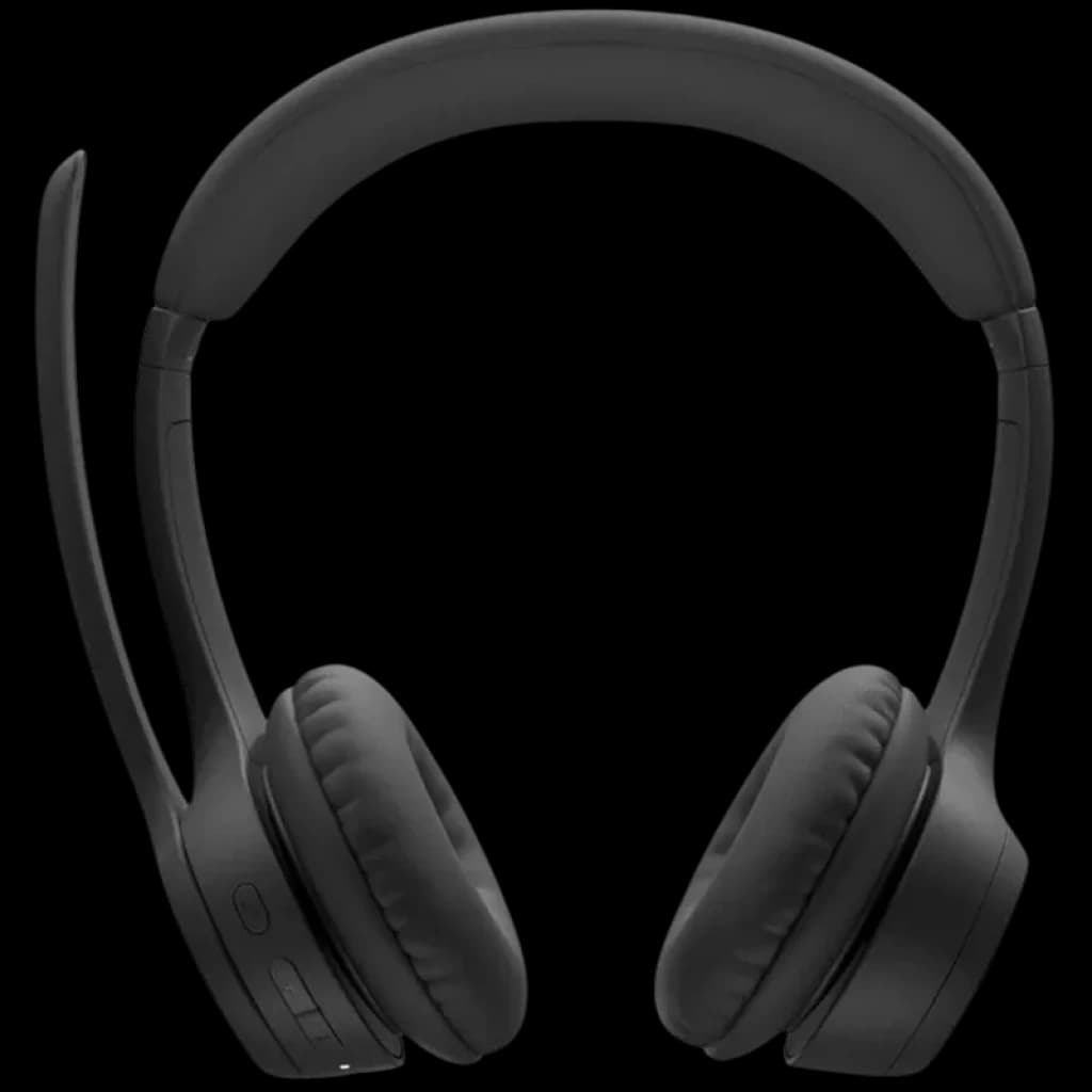 Logitech Zone 305 MS casque Bluetooth noir à arceau, micro perche rabattable, coussinets rembourrés, boutons latéraux, design pliable, certifié Microsoft