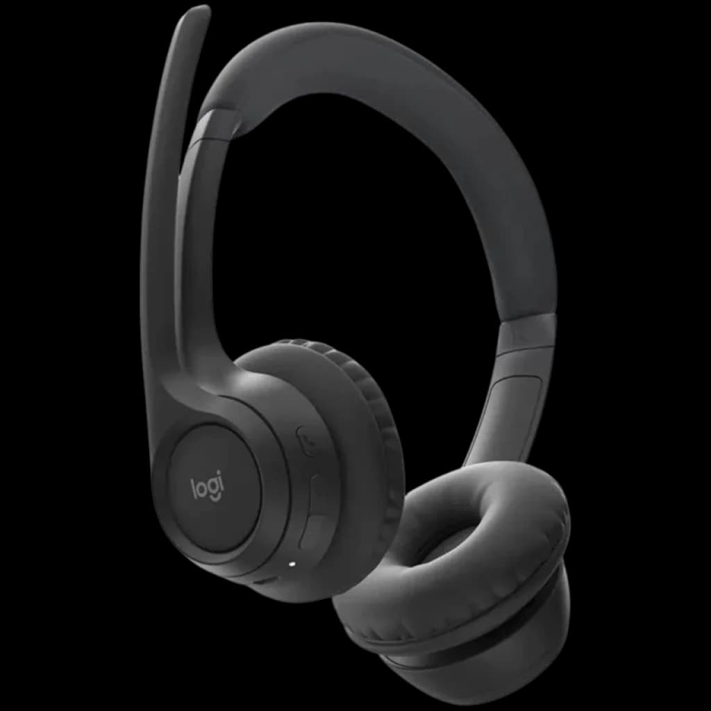Logitech Zone 305 MS casque Bluetooth noir avec arceau rembourré, micro boom à gauche, oreillettes pivotantes et boutons intégrés, certifié Microsoft Teams
