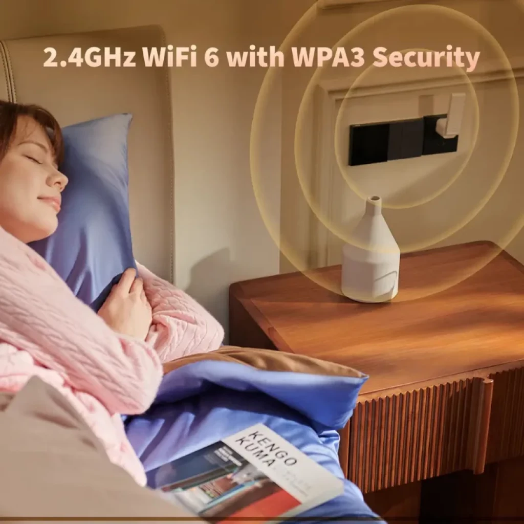 Aqara Hub M100 USB-A blanco con cuerpo rectangular, puerto USB retráctil, botón circular frontal y LED indicador - Ítem4